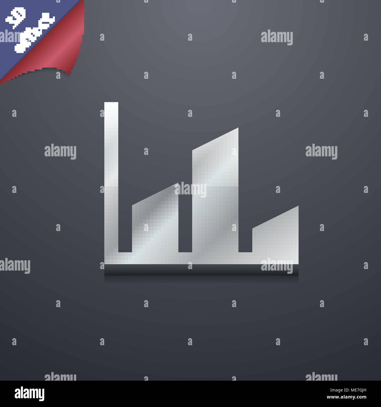 Chart icon symbol. 3D style. Trendy, modern design with space for your ...