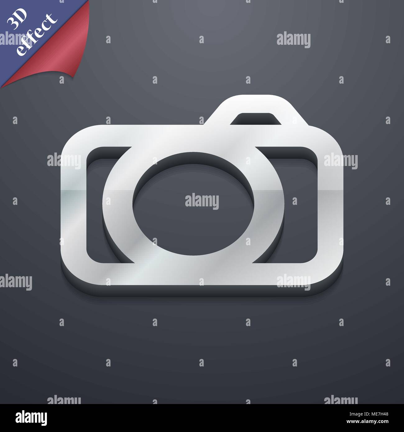 Photo camera icon symbol. 3D style. Trendy, modern design with space ...