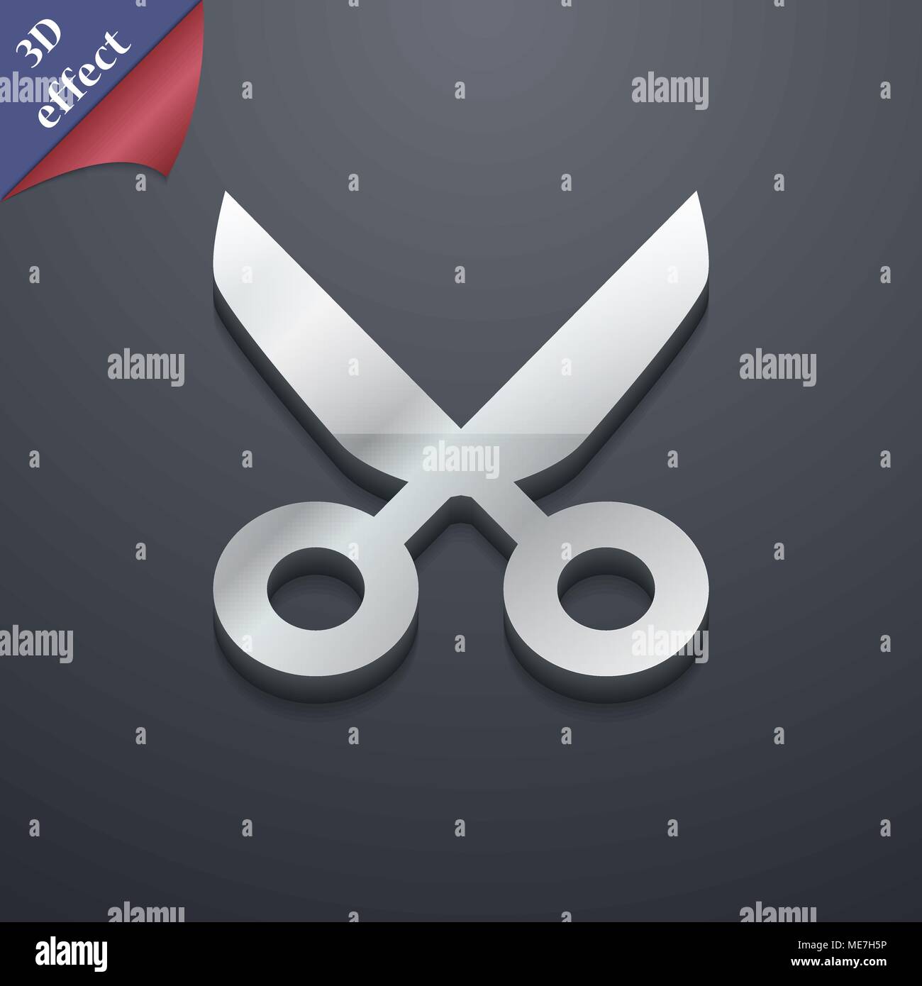 Scissors Hairdresser Icon Symbol 3d Style Trendy Modern Design