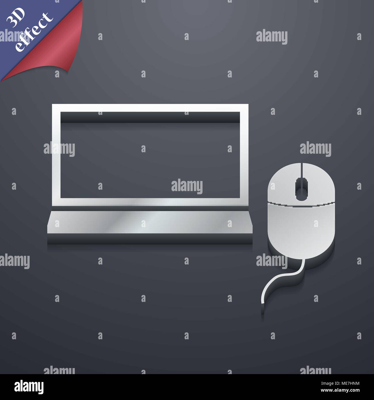 Lcd monitor mouse 3d Stock Vector Images - Alamy