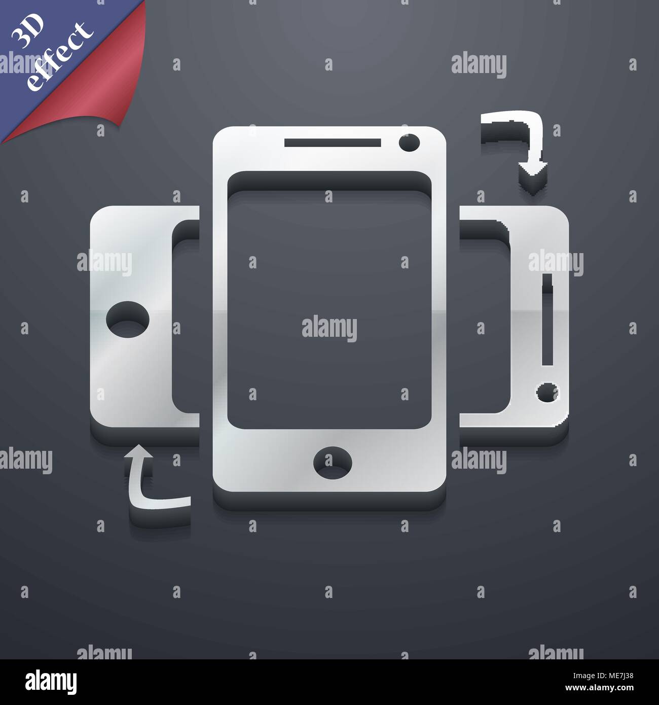 Synchronization icon symbol. 3D style. Trendy, modern design with space ...