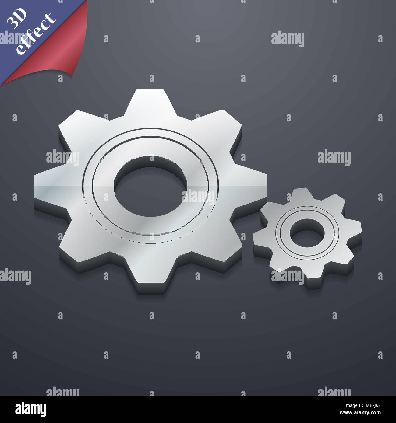 Cog settings icon symbol. 3D style. Trendy, modern design with space ...