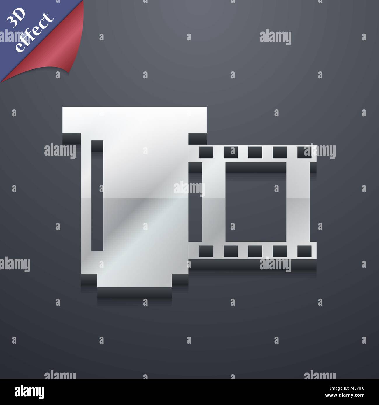 negative films icon symbol. 3D style. Trendy, modern design with space ...