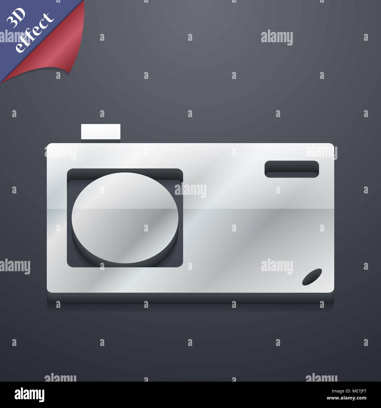 Photo camera icon symbol. 3D style. Trendy, modern design with space ...