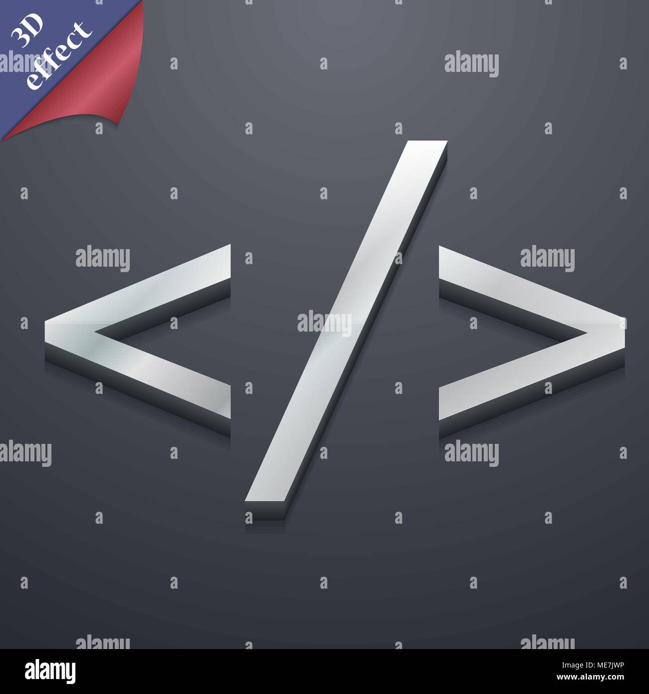 Programming code icon symbol. 3D style. Trendy, modern design with ...