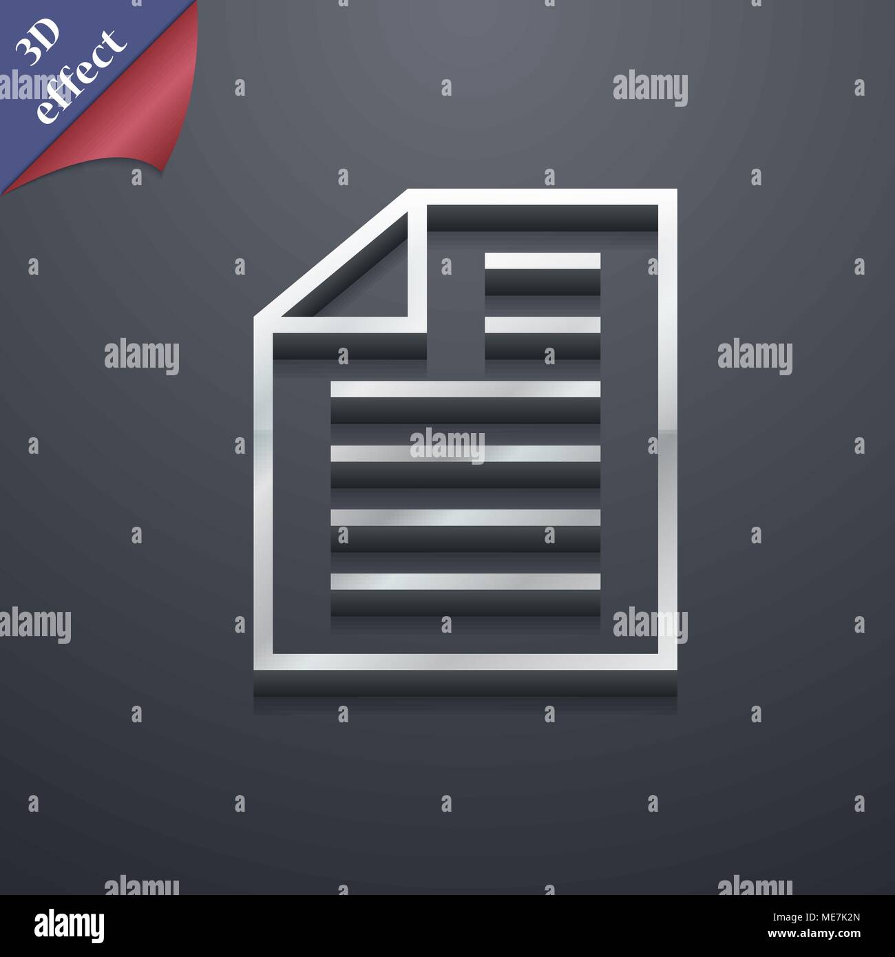 Text file icon symbol. 3D style. Trendy, modern design with space for ...