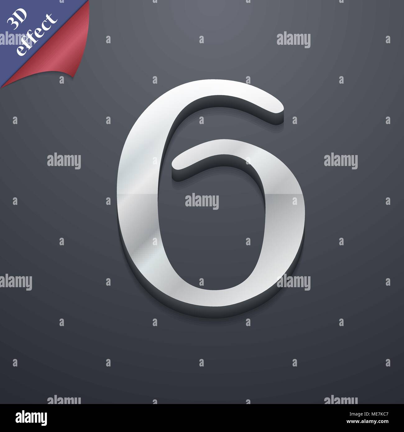 number six icon symbol. 3D style. Trendy, modern design with space for ...