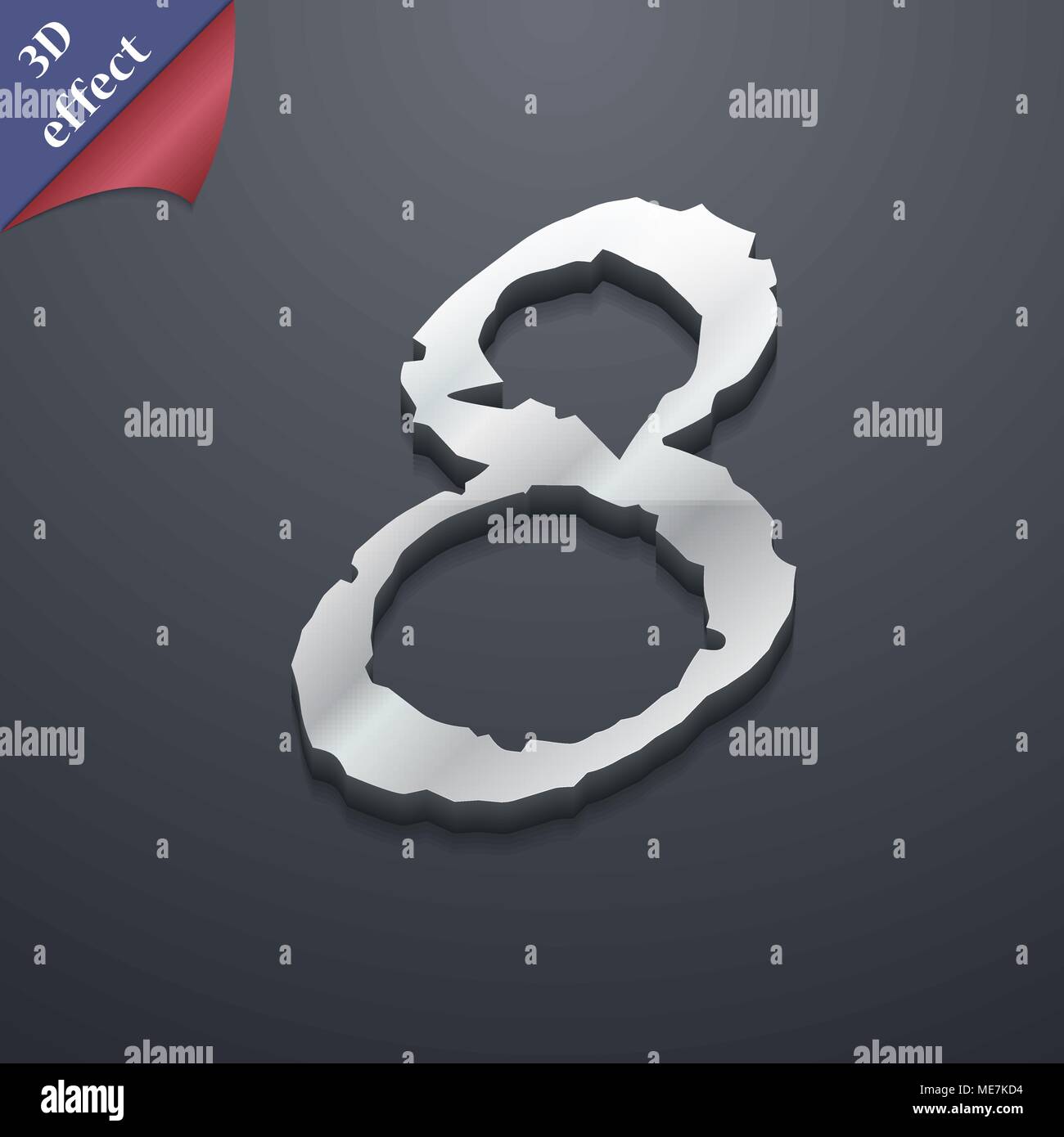 number Eight icon symbol. 3D style. Trendy, modern design with space ...