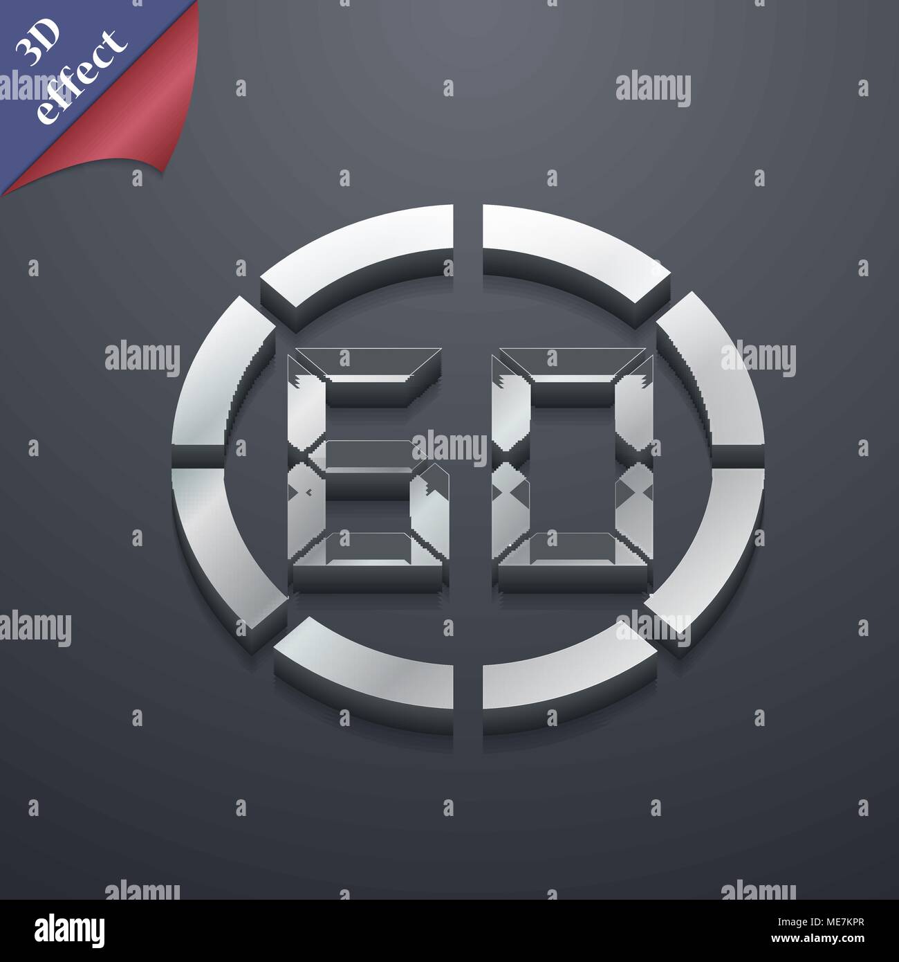 60 second stopwatch icon symbol. 3D style. Trendy, modern design with