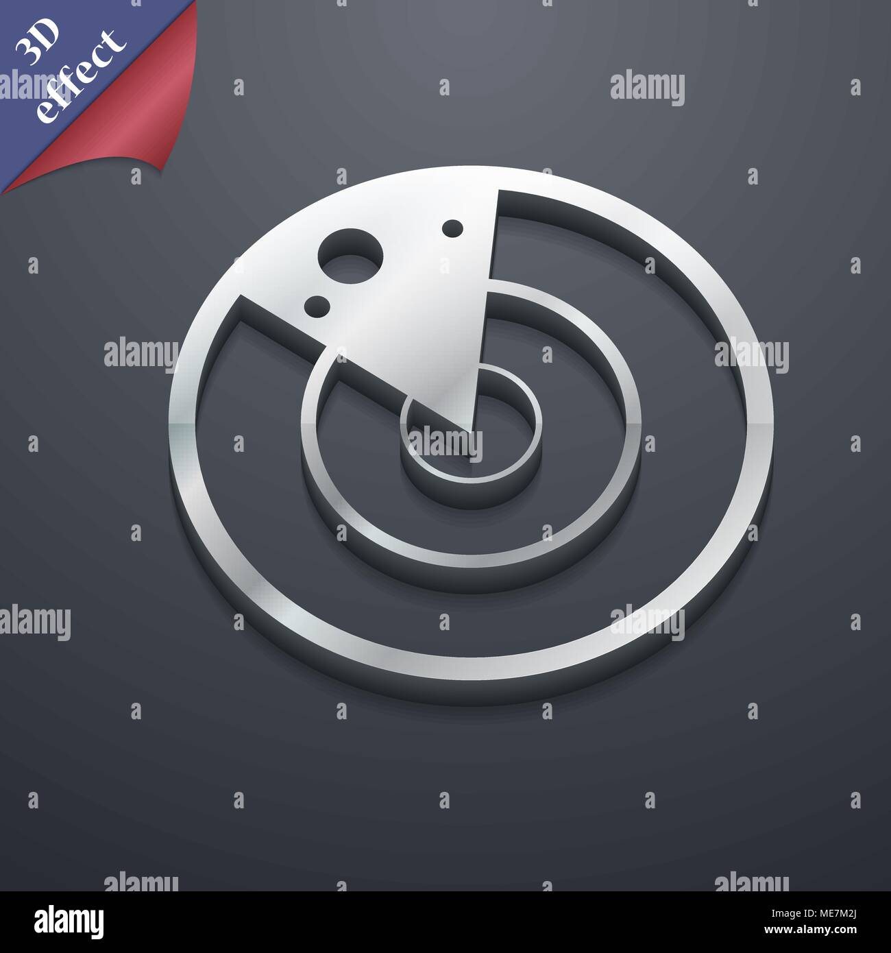 radar icon symbol. 3D style. Trendy, modern design with space for your ...