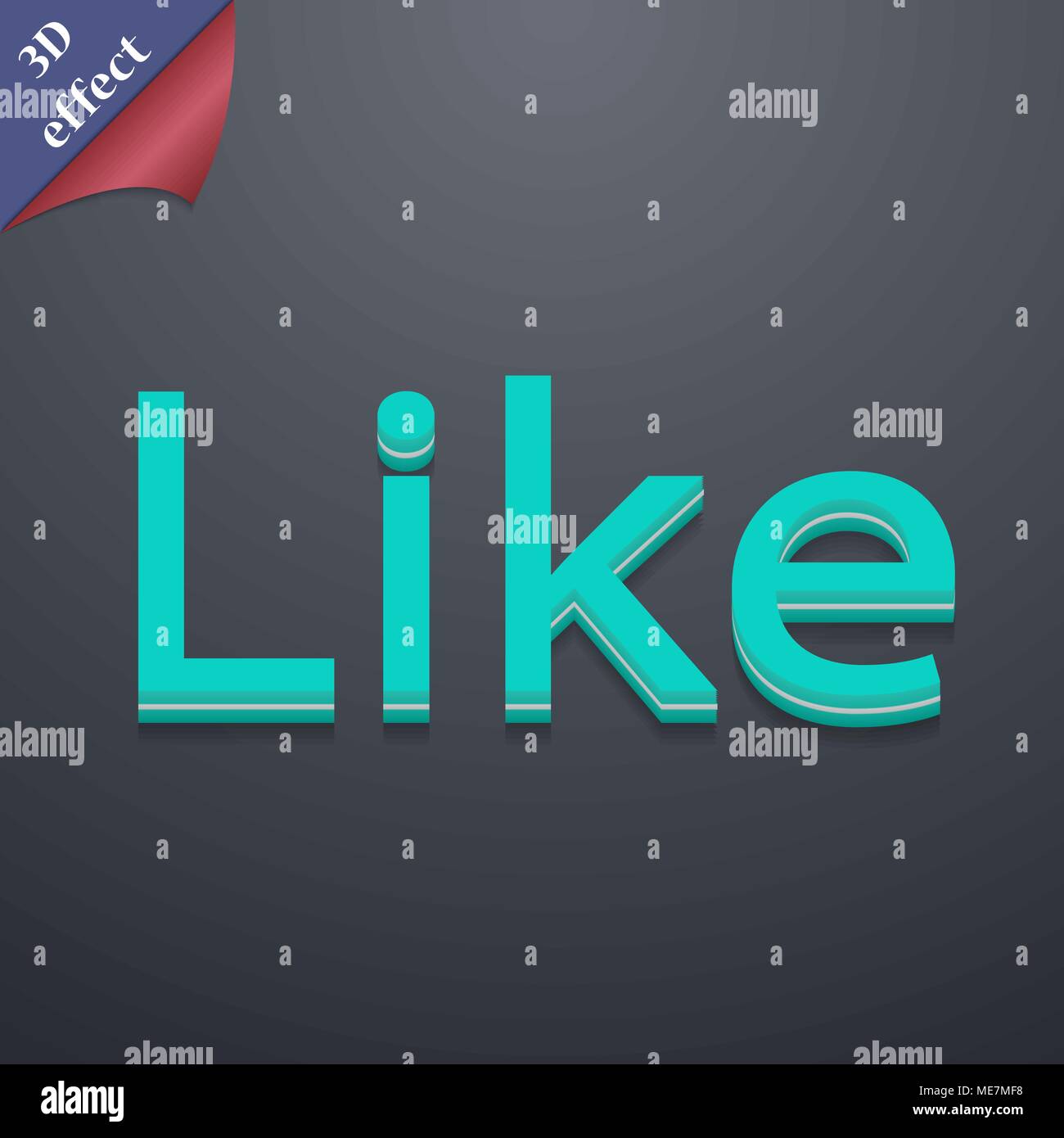 Like icon symbol. 3D style. Trendy, modern design with space for your ...