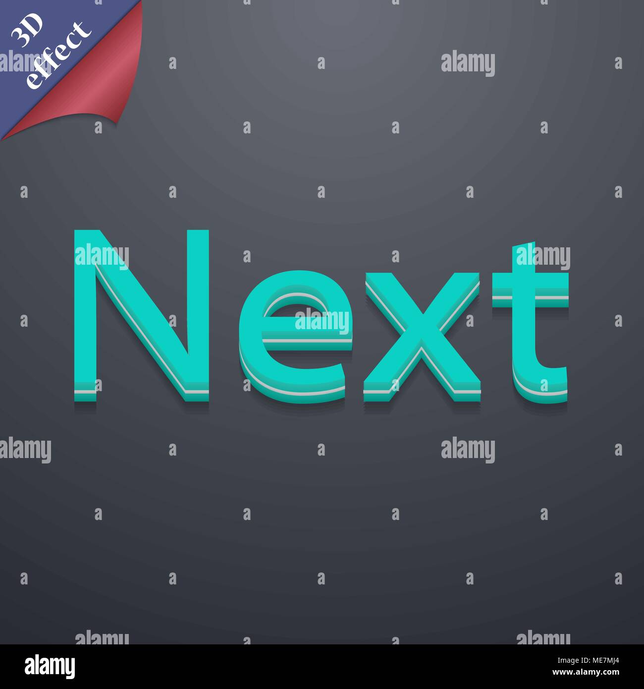 Next icon symbol. 3D style. Trendy, modern design with space for your ...