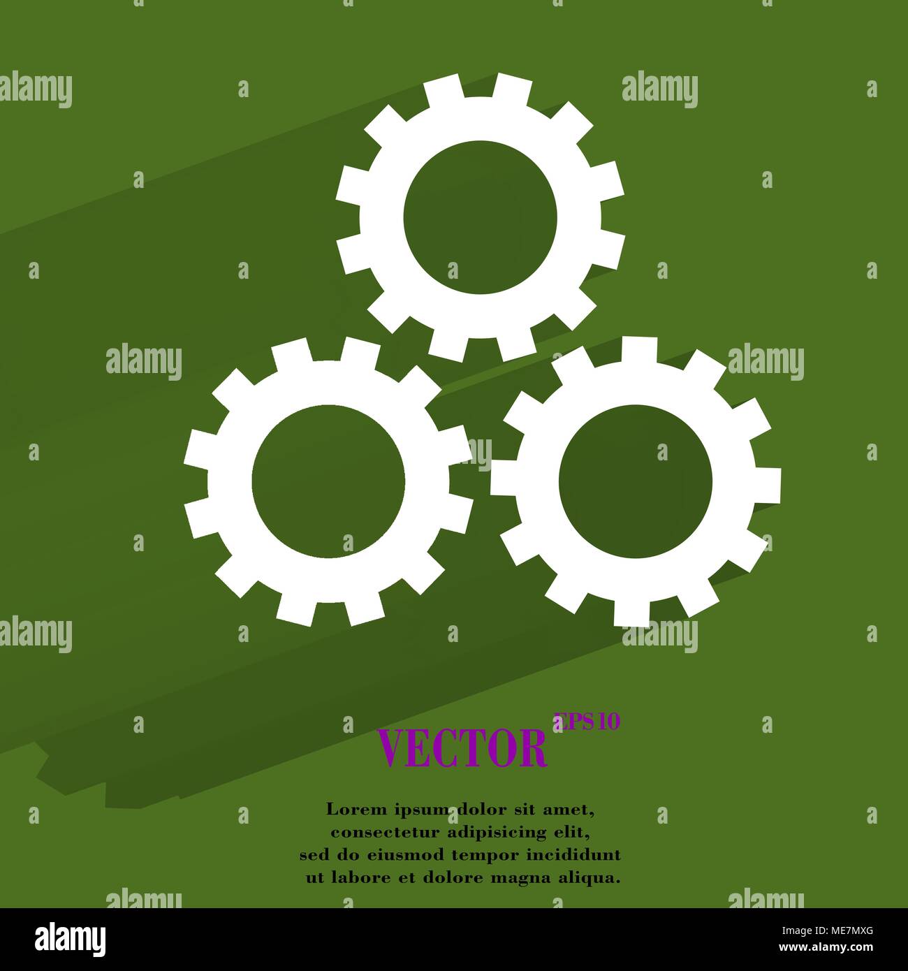 Settings Sign icon, flat design. Vector illustration. EPS10 Stock Vector