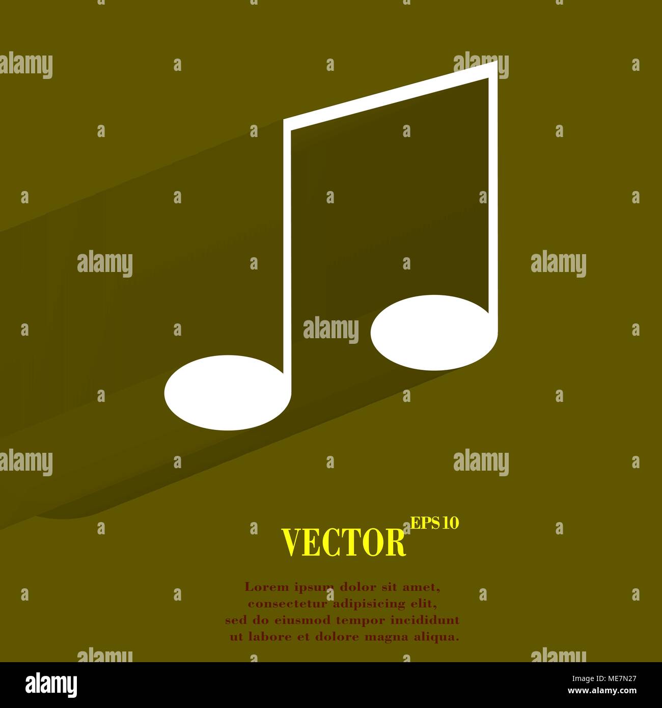 Music elements notes web icon, flat design. Vector illustration. EPS10 Stock Vector