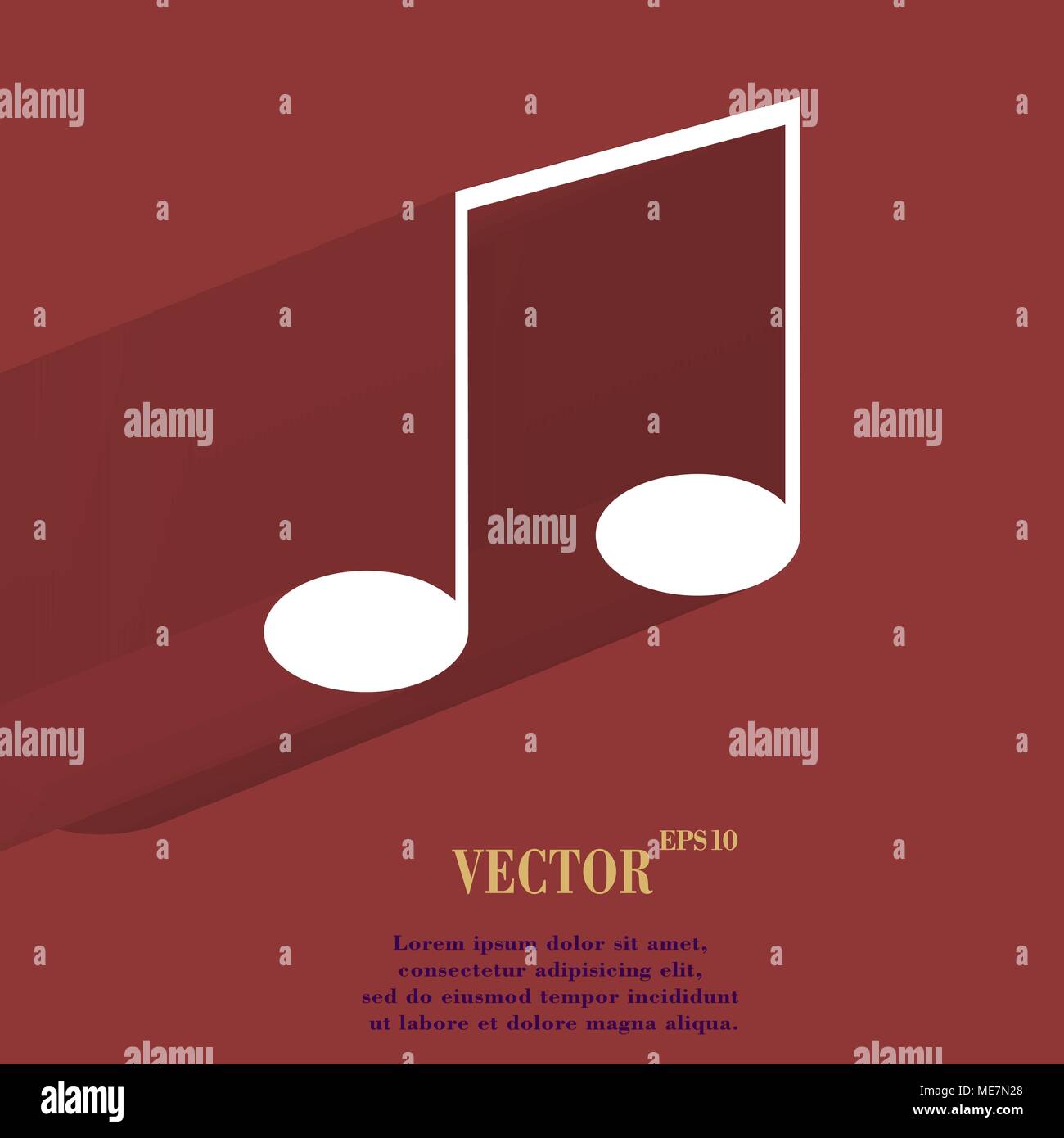 Music elements notes web icon, flat design. Vector illustration. EPS10 Stock Vector