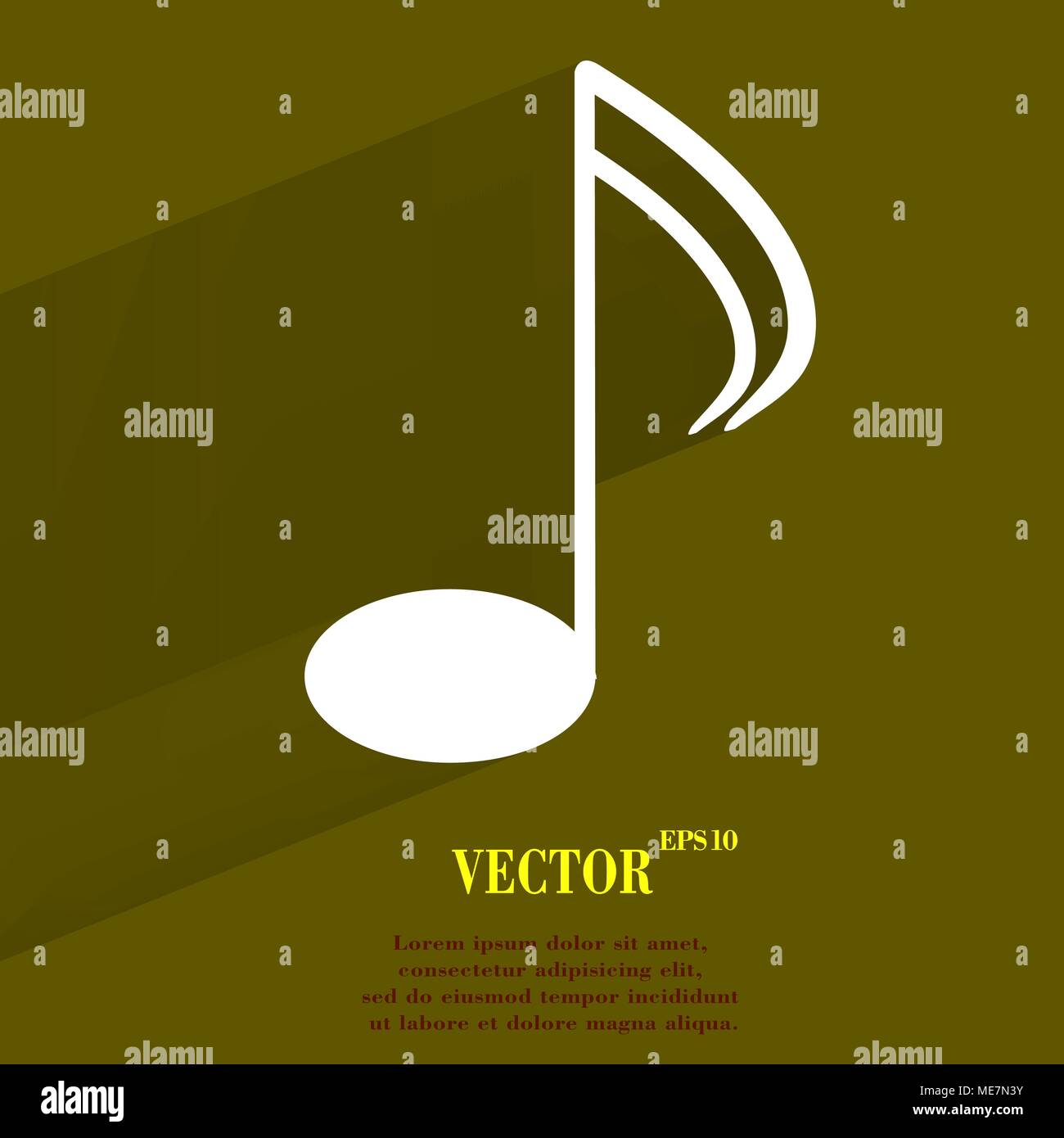 Music elements notes web icon, flat design. Vector illustration. EPS10 Stock Vector