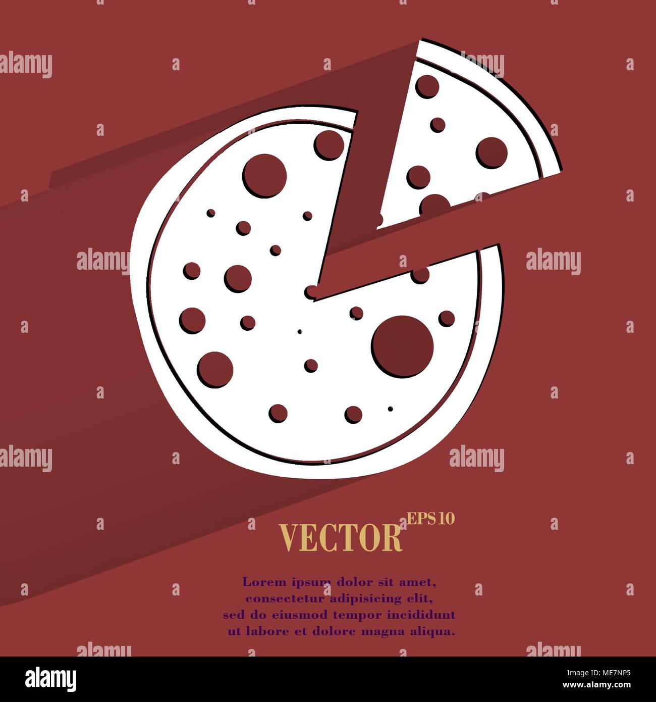 Pizza. Flat modern web button with long shadow and space for your text ...