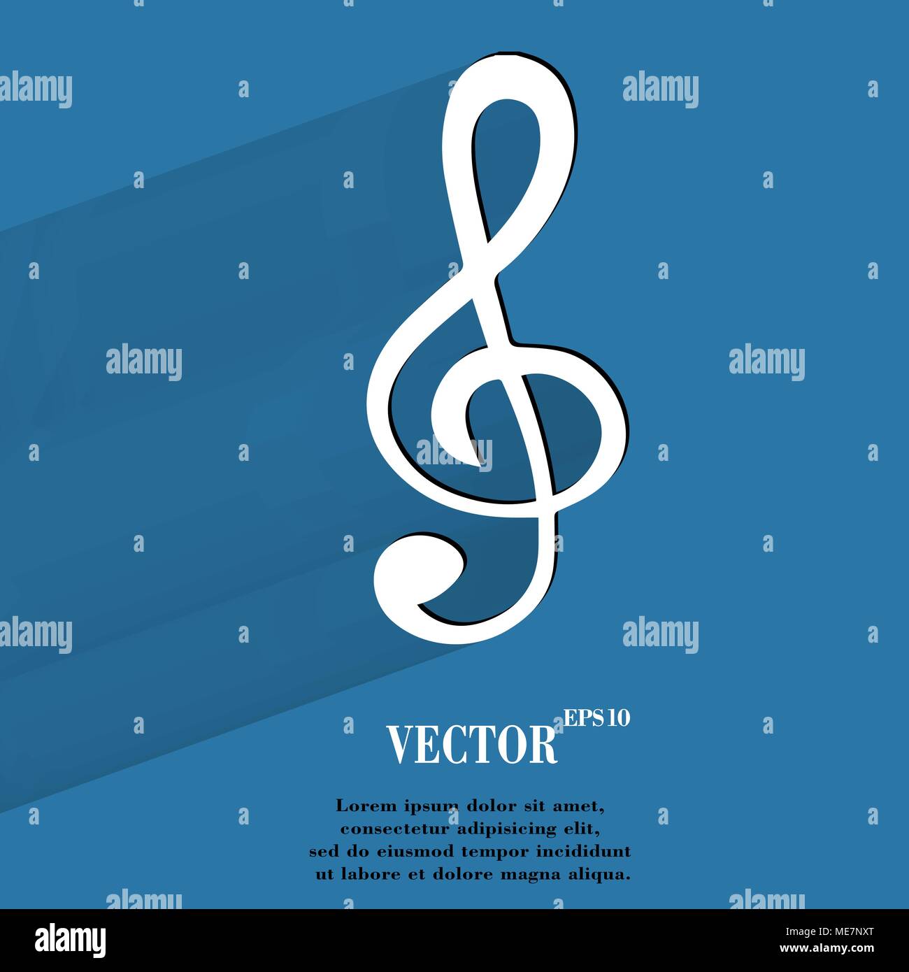 Music elements notes web icon, flat design. Vector illustration. EPS10 Stock Vector