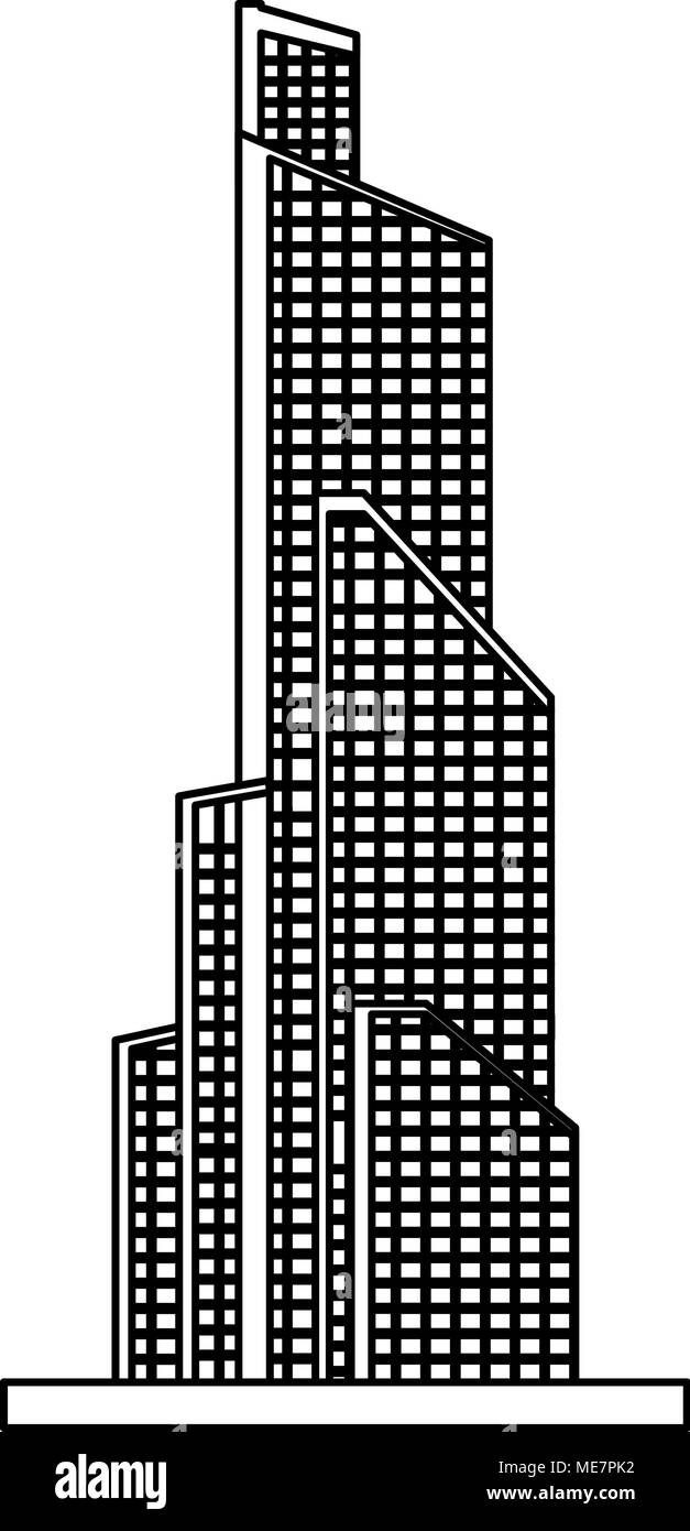 Skyscraper building company on black and white Stock Vector Image & Art ...