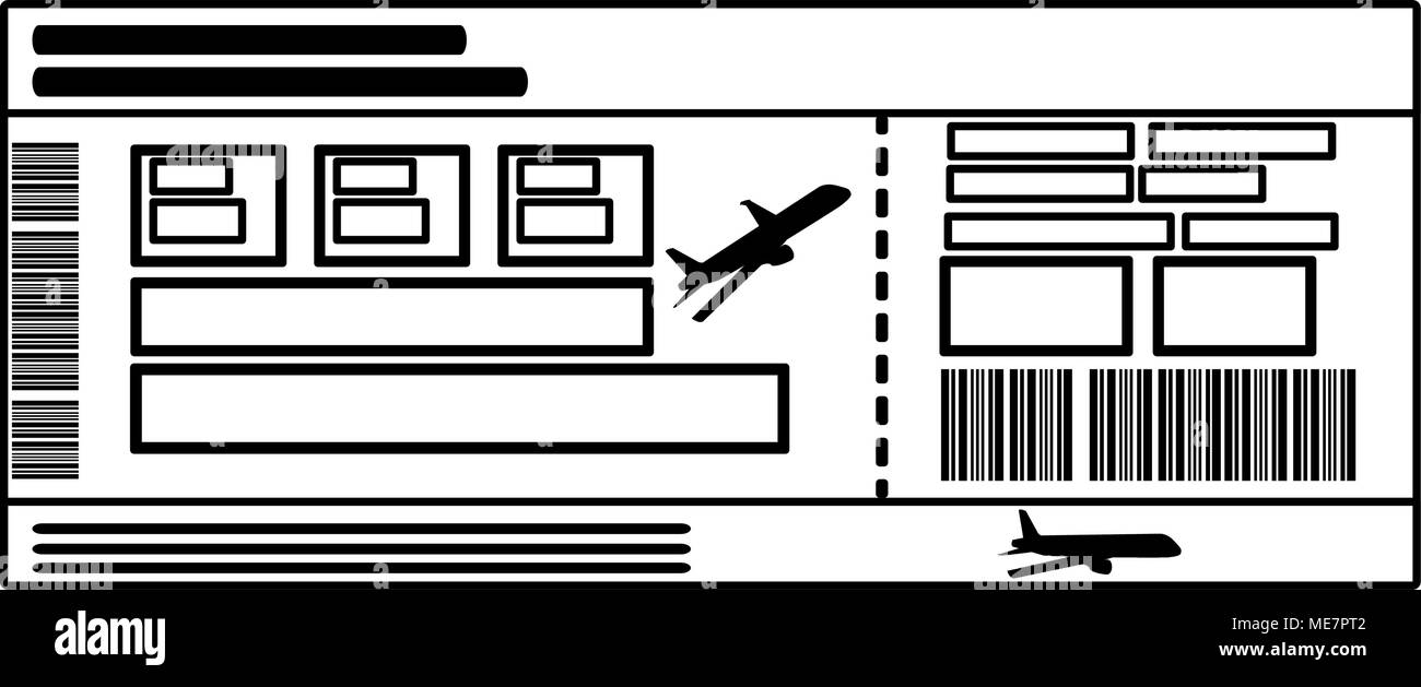 Flight ticket template Black and White Stock Photos & Images - Alamy