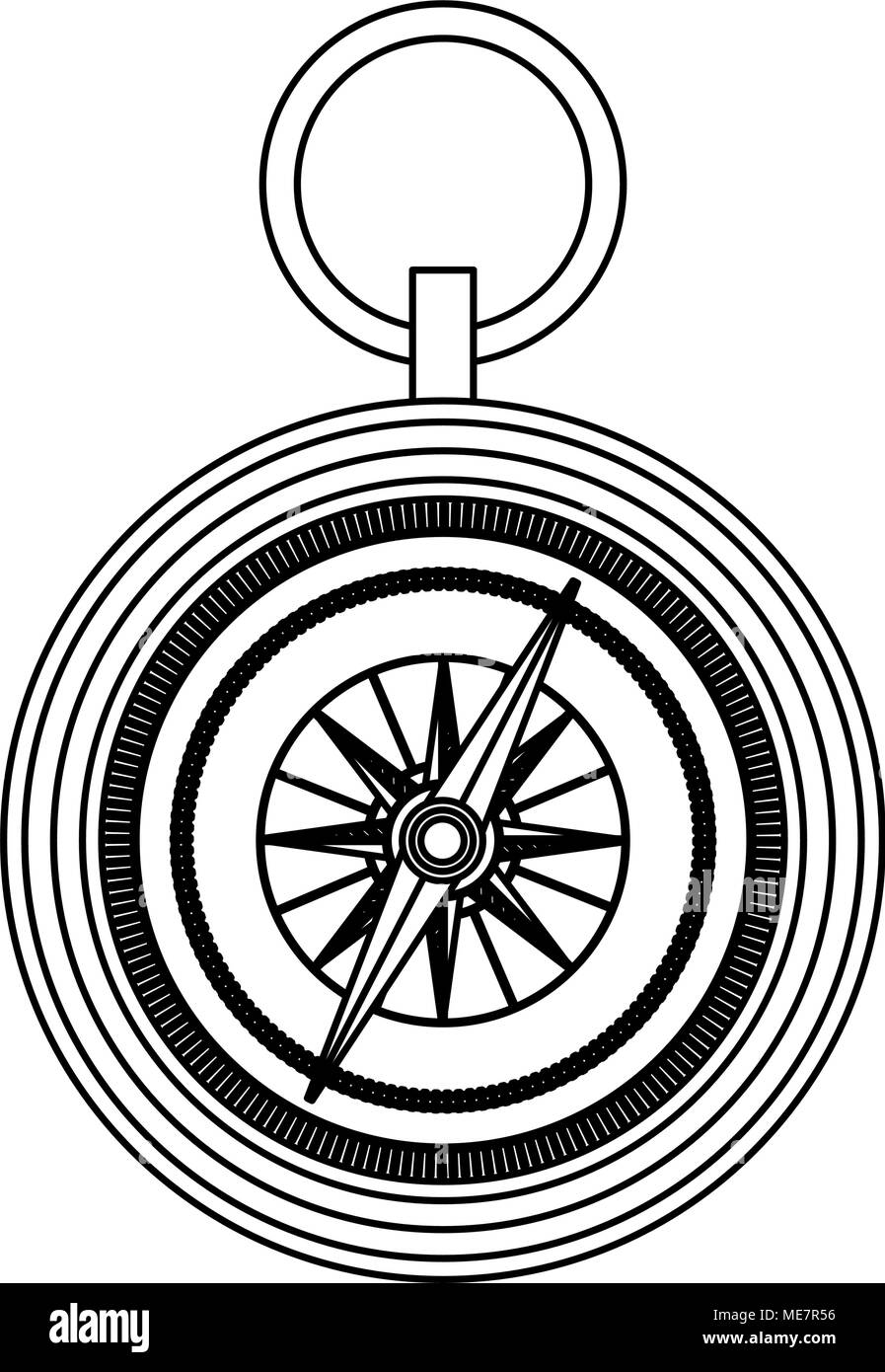 Vintage navigation compass on black and white Stock Vector Image & Art ...