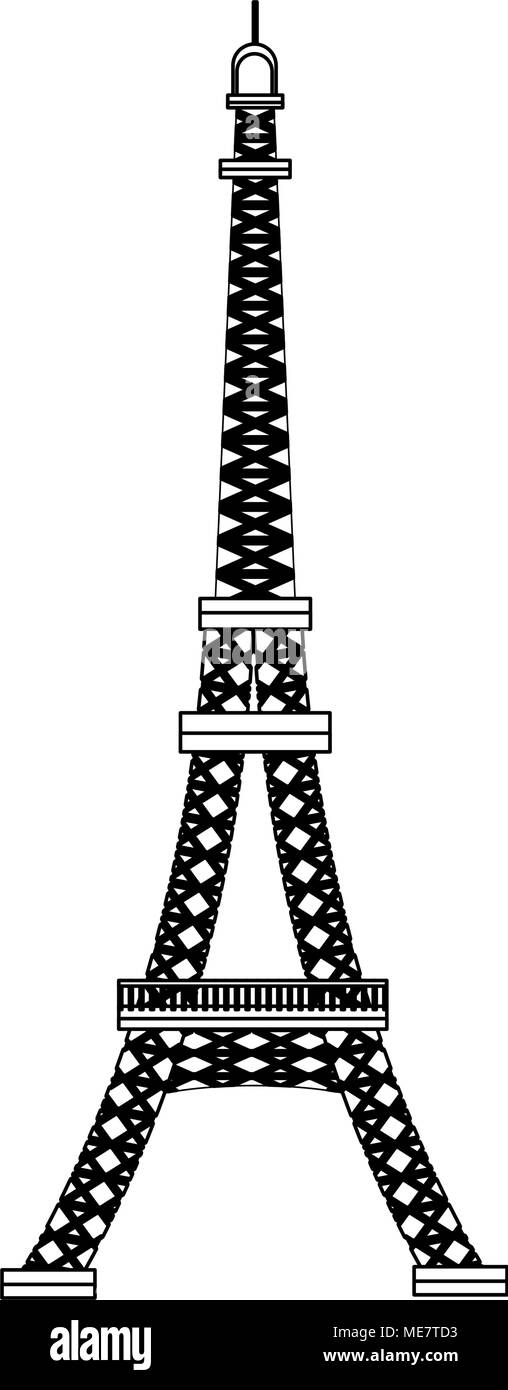 Eiffel tower monument on black and white Stock Vector Image & Art - Alamy