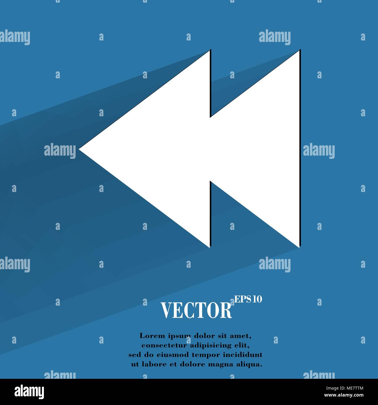 multimedia control. Flat modern web button with long shadow and space for your text. Vector. EPS10 Stock Vector
