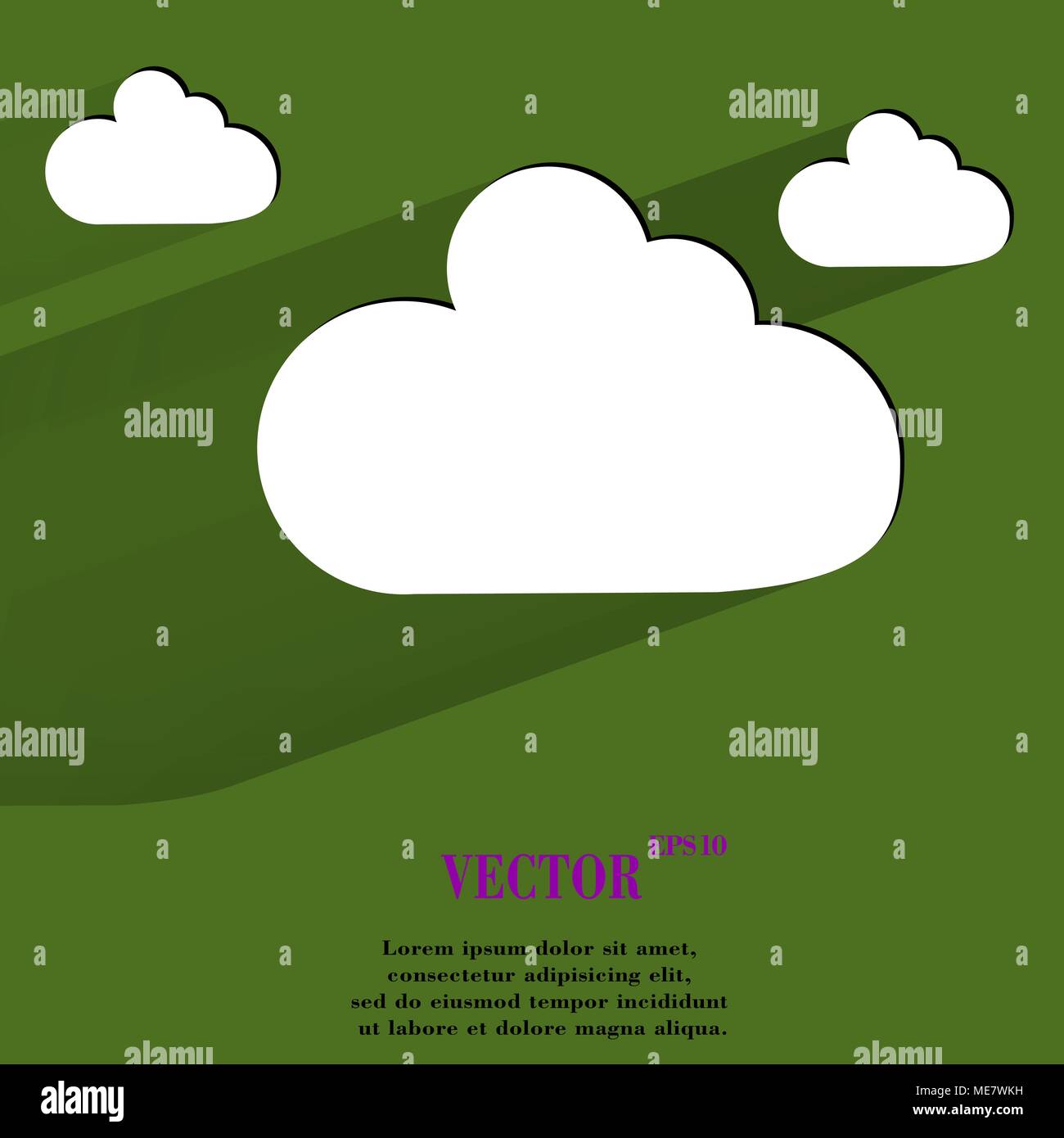 Cloud download application web icon, flat design. Vector illustration. EPS10 Stock Vector