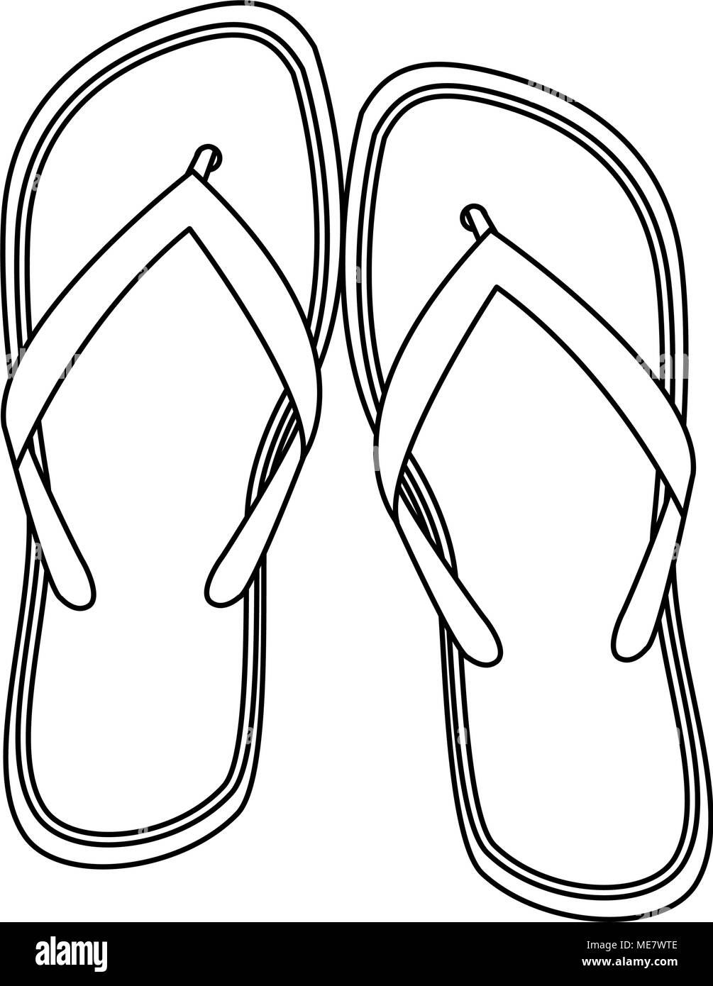 white and black flip flops