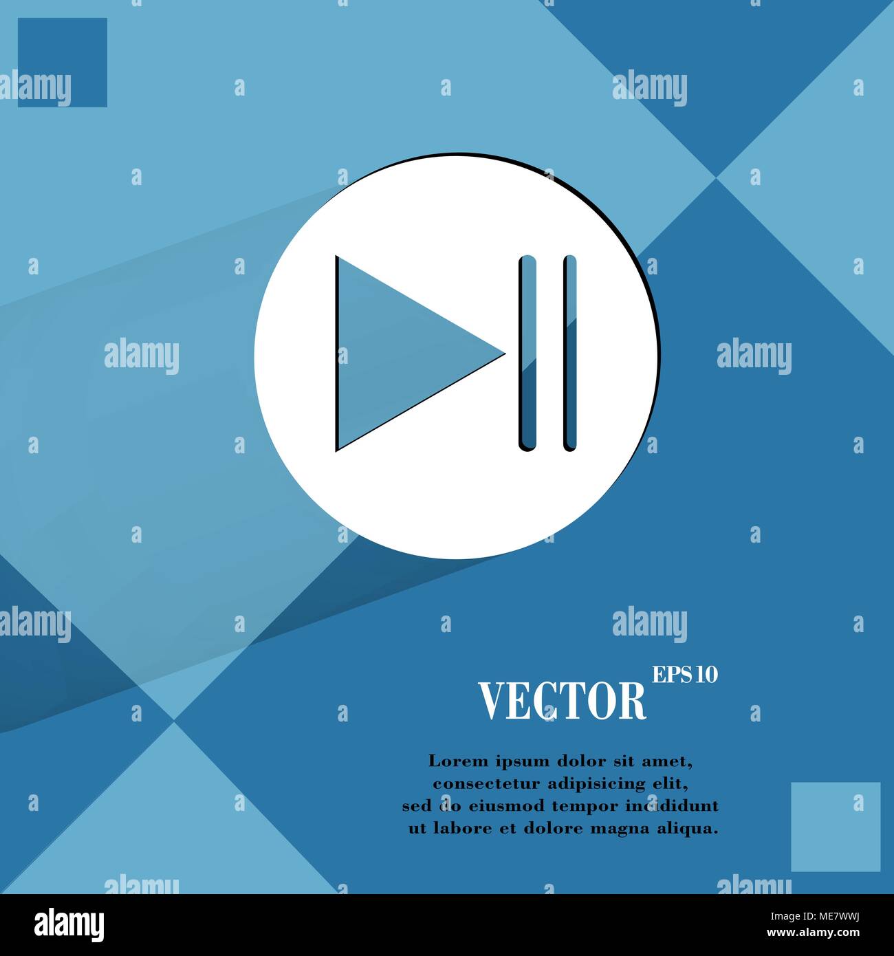 Play button web icon on a flat geometric abstract background Stock ...