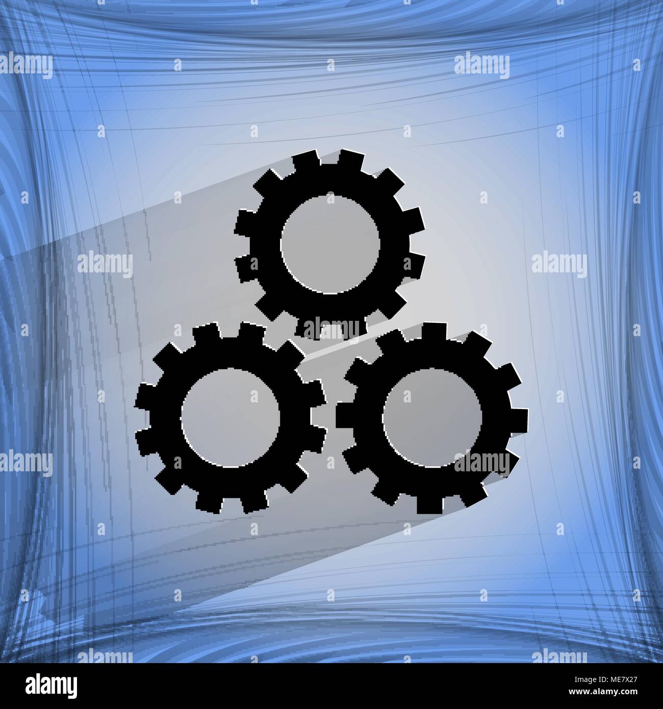 Settings Sign icon, on a flat geometric abstract background Vector ...