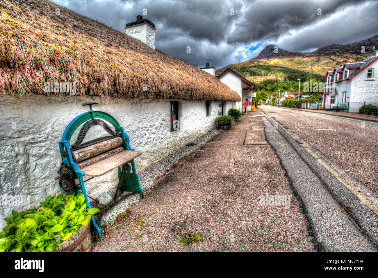 Village of Glencoe, Scotland. Artistic view of the Glencoe and North
