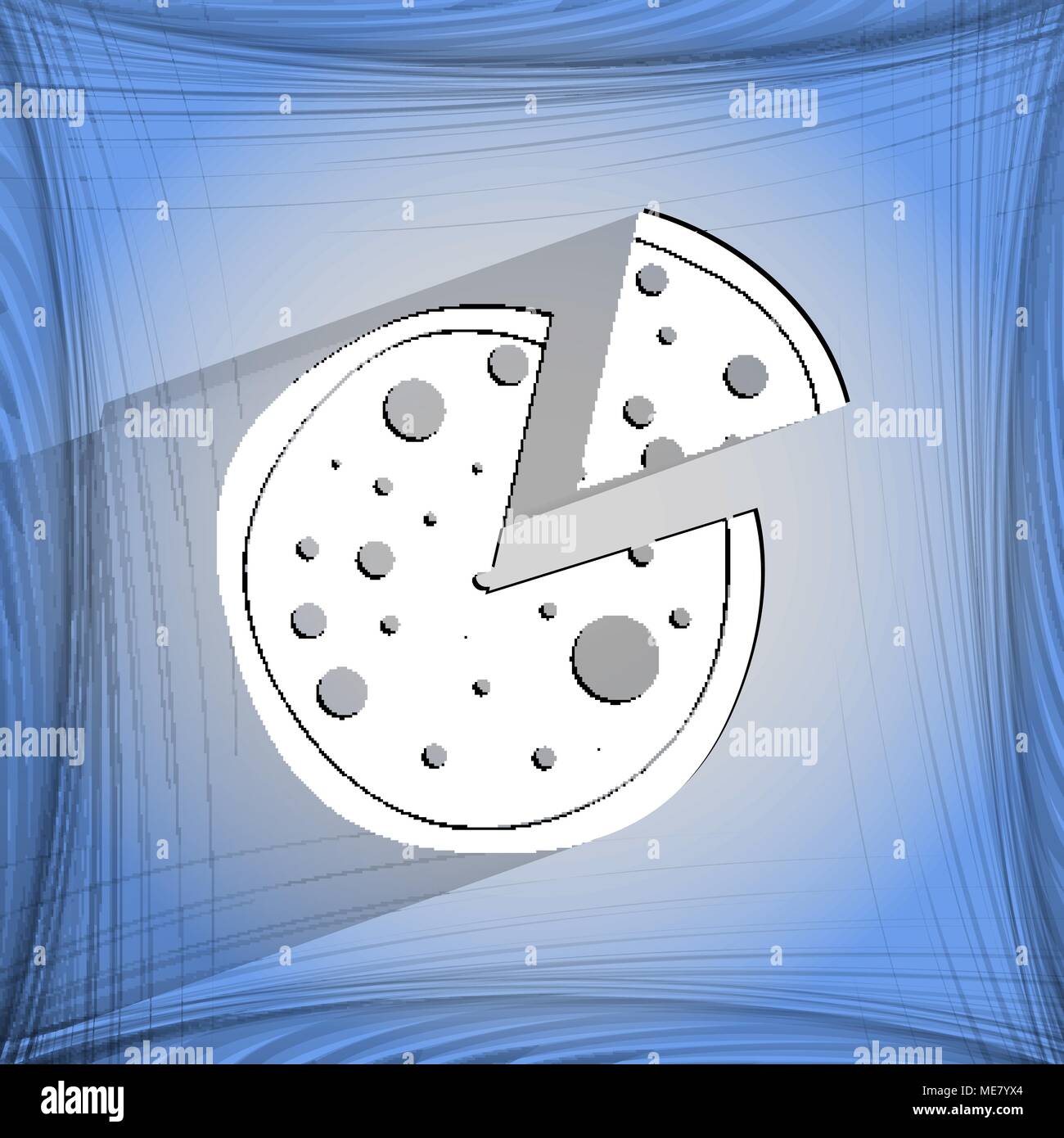 Pizza. Flat modern web button on a flat geometric abstract background ...
