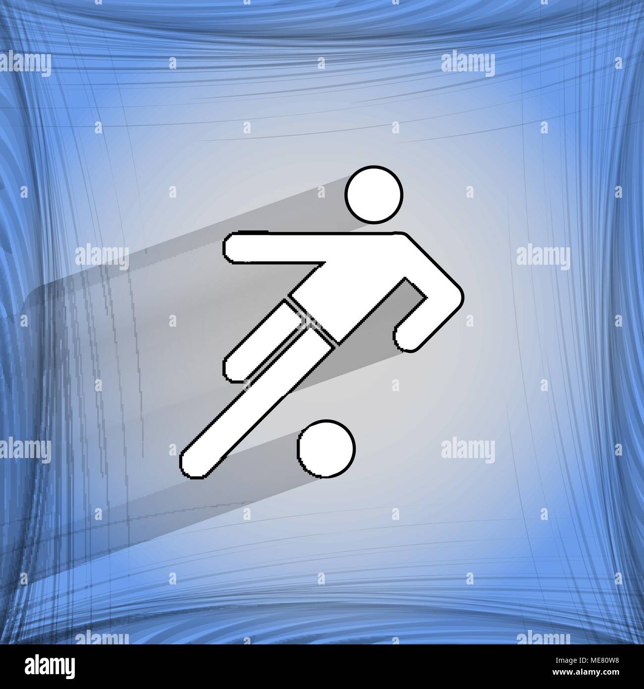 football player. Flat modern web button   on a flat geometric abstract background  Vector. EPS10 Stock Vector