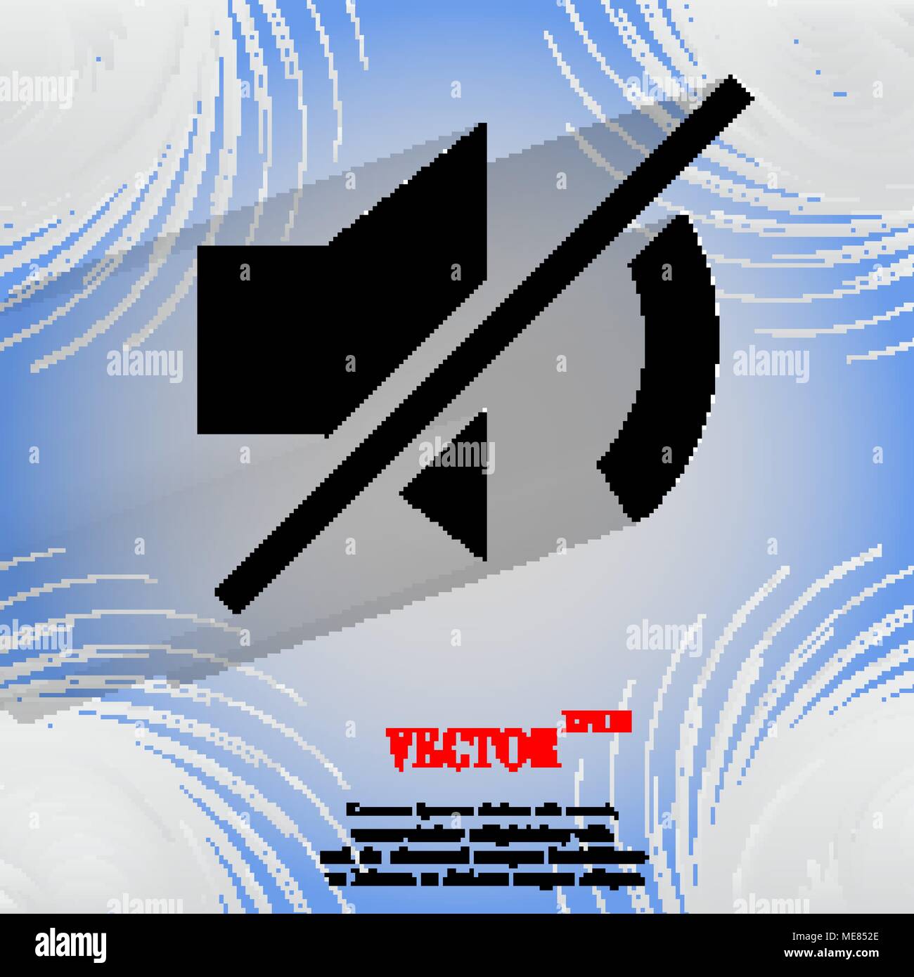 Mute sound. Flat modern web design on a flat geometric abstract background Vector. EPS10 Stock Vector