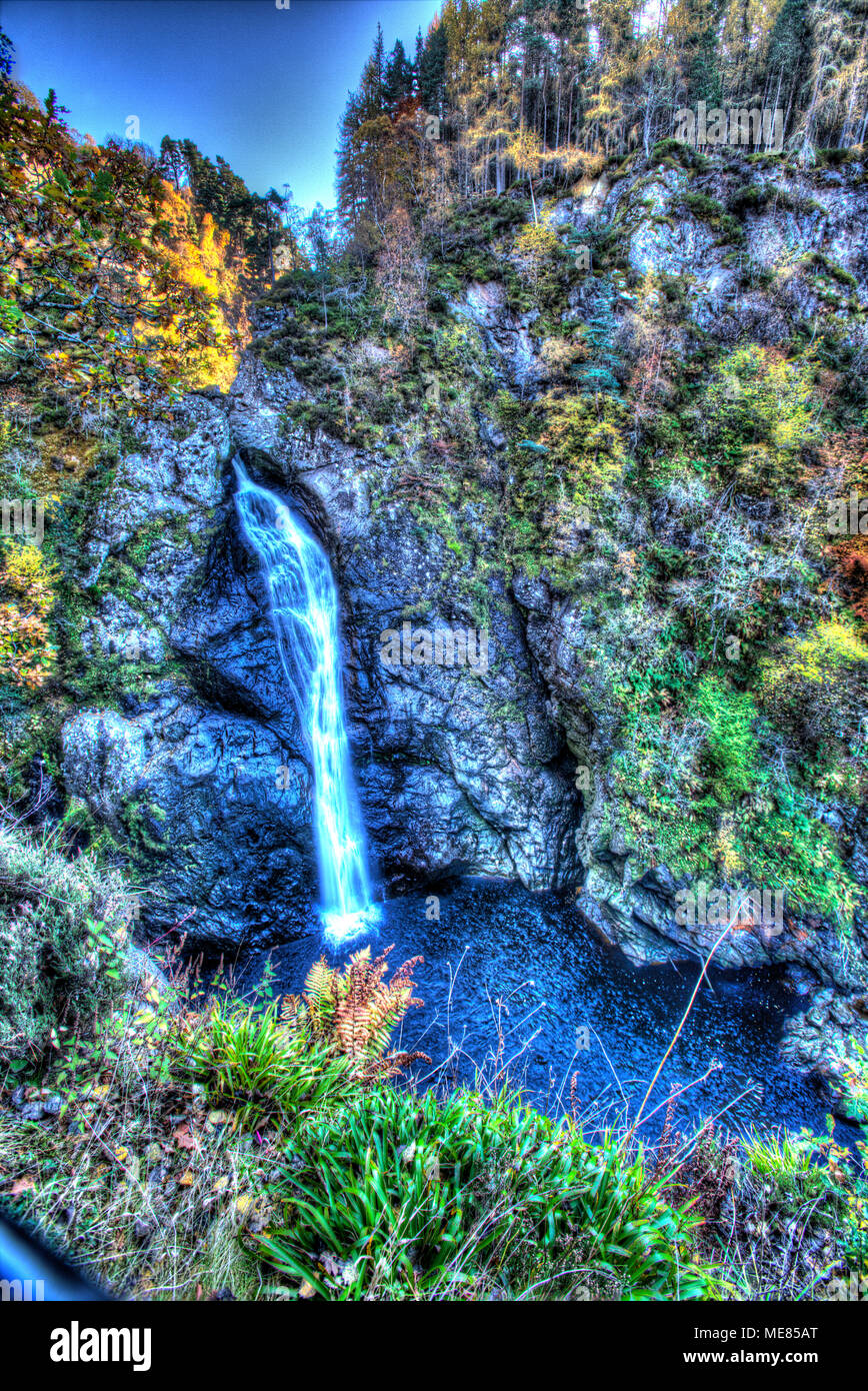Loch Ness, Scotland. Artistic autumnal view of the Upper Falls of