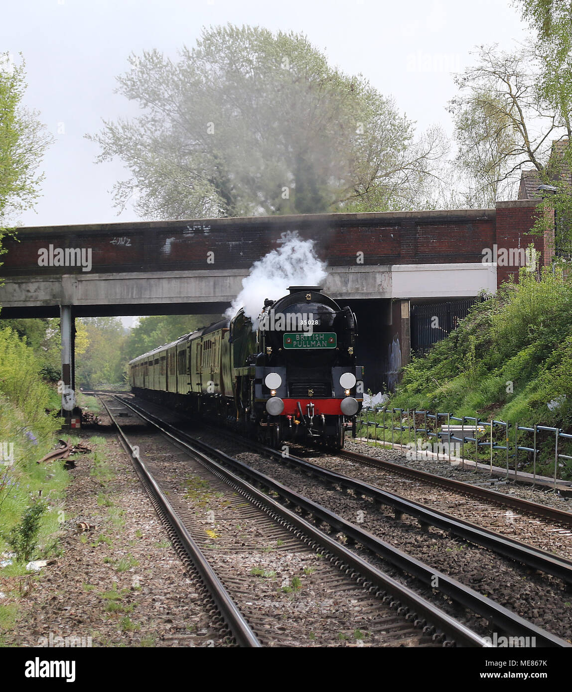 London, UK. 21st April, 2018. British Railways Merchant Navy Class ...