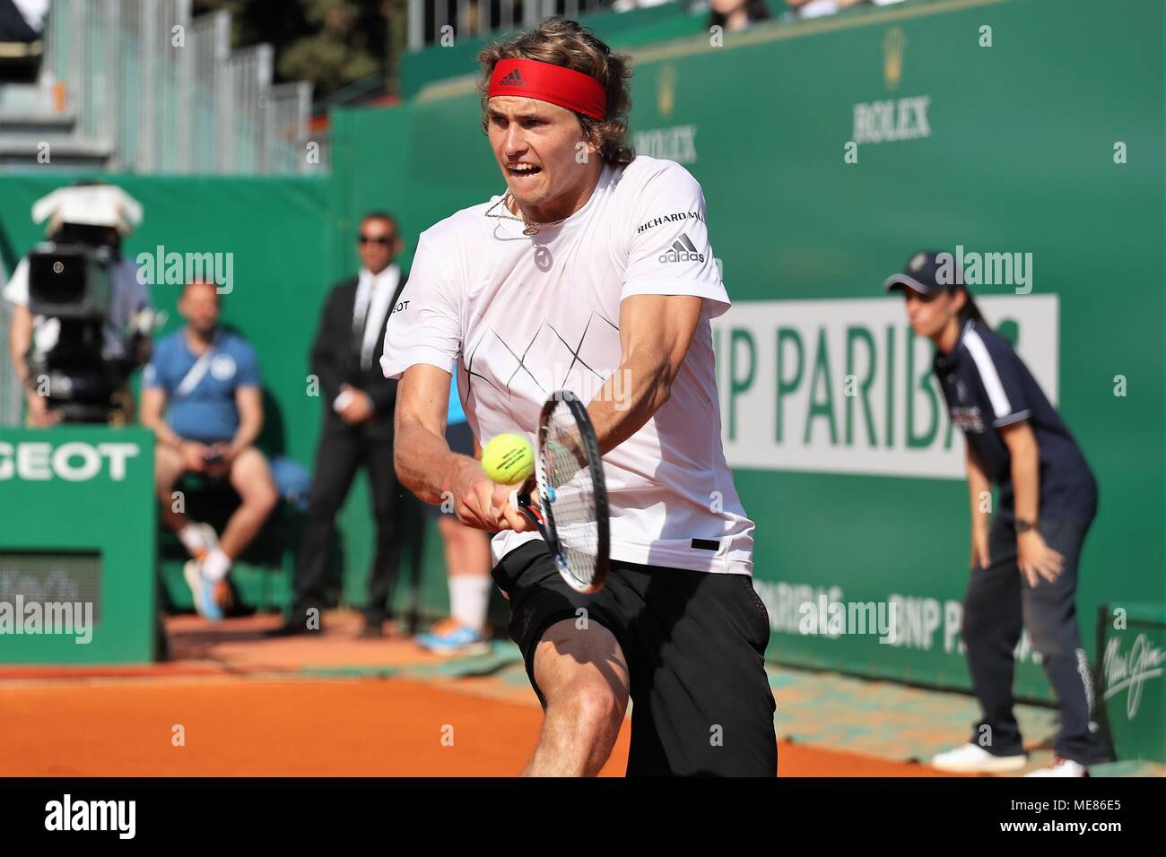 Monte-Carlo, Monaco. 21st March, 2018. Alexander Zverev Allemagne during  The ATP Rolex Monte-Carlo Masters 2018, on April 14 to 22, 2018 in Monaco -  Photo Laurent Lairys / DPPI Credit: Laurent Lairys/Agence