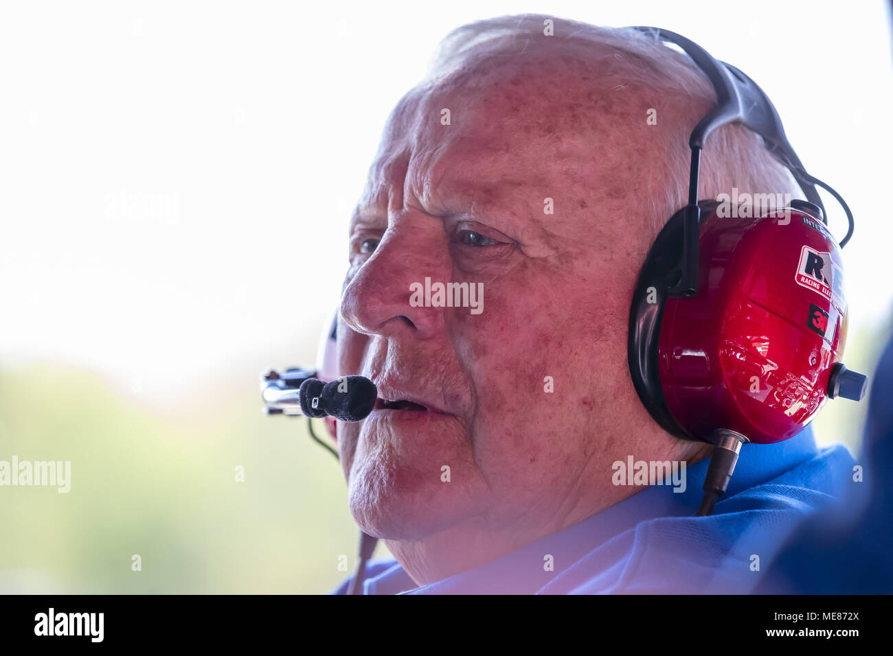 Birmingham, Alabama, USA. 21st Apr, 2018. Team Owner, AJ Foyt, Jr. waits for a practice session for the Honda Indy Grand Prix of Alabama at Barber Motorsports Park in Birmingham Alabama. Credit: Walter G Arce Sr Asp Inc/ASP/ZUMA Wire/Alamy Live News Stock Photo