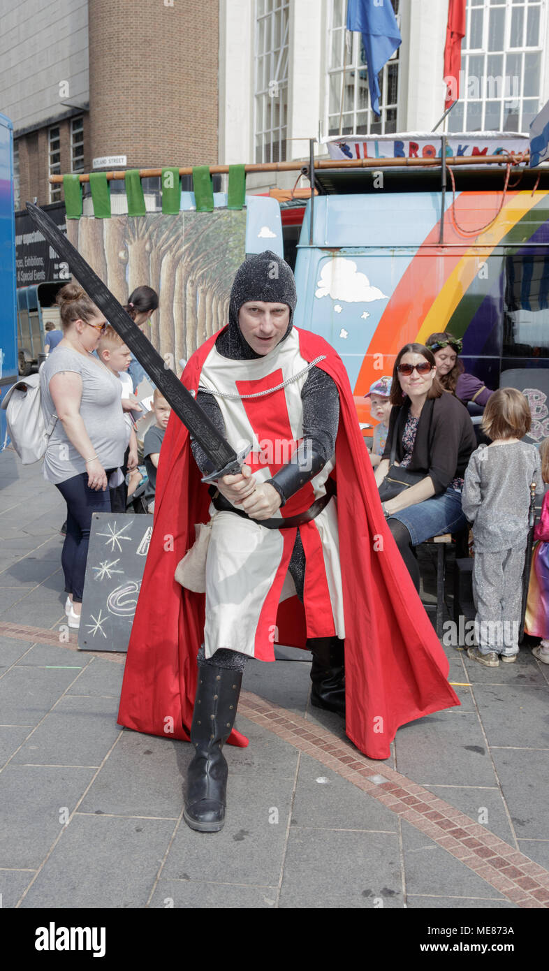 St George's Day Festival In Leicester 21st April 2018. Credit: Andy Morton/Alamy Live News Stock Photo