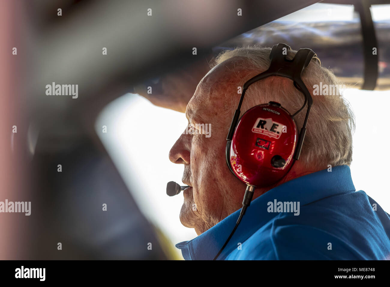 Birmingham, Alabama, USA. 21st Apr, 2018. Team Owner, AJ Foyt, Jr. waits for a practice session for the Honda Indy Grand Prix of Alabama at Barber Motorsports Park in Birmingham Alabama. Credit: Walter G Arce Sr Asp Inc/ASP/ZUMA Wire/Alamy Live News Stock Photo