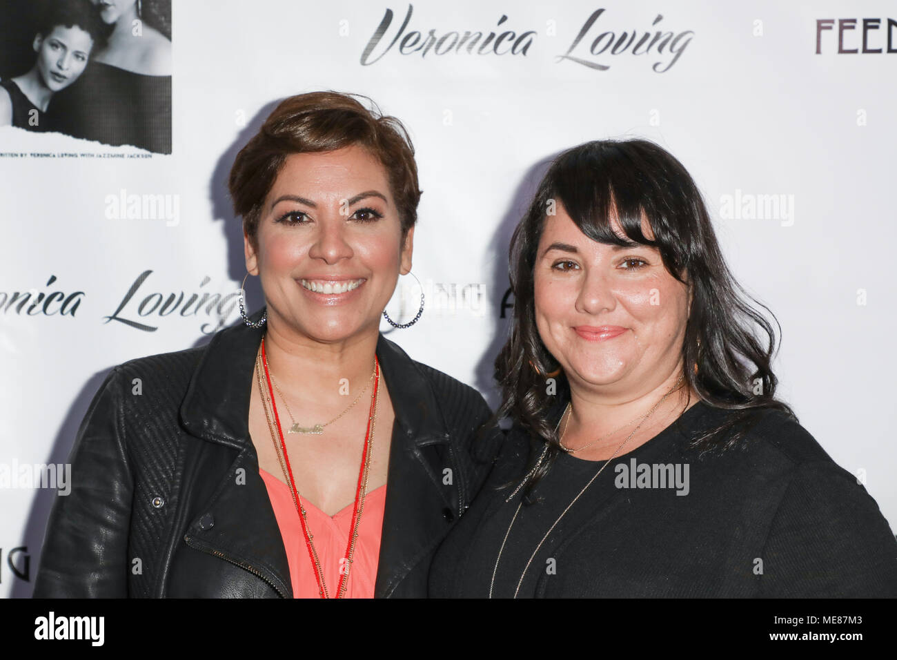 Los Angeles, California, USA. 20th April, 2018. Annette Mata and Felicia Grigsby attending the Premiere of 'Feeding a Monster' Stage Play held at the Hudson Theatre in Los Angeles, California on April 20th, 2018.  Credit: Sheri Determan/Alamy Live News Stock Photo