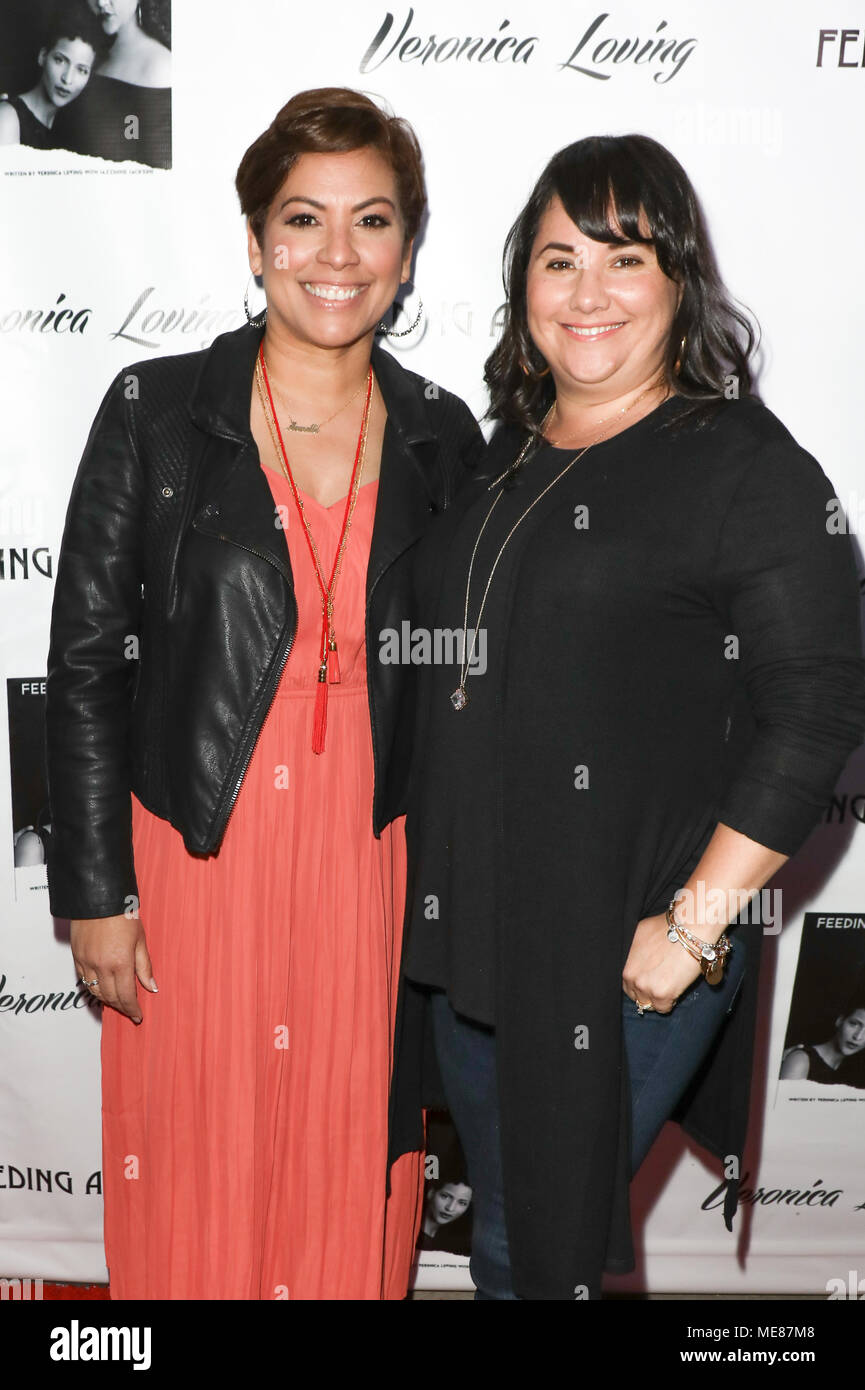 Los Angeles, California, USA. 20th April, 2018. Annette Mata and Felicia Grigsby attending the Premiere of 'Feeding a Monster' Stage Play held at the Hudson Theatre in Los Angeles, California on April 20th, 2018.  Credit: Sheri Determan/Alamy Live News Stock Photo
