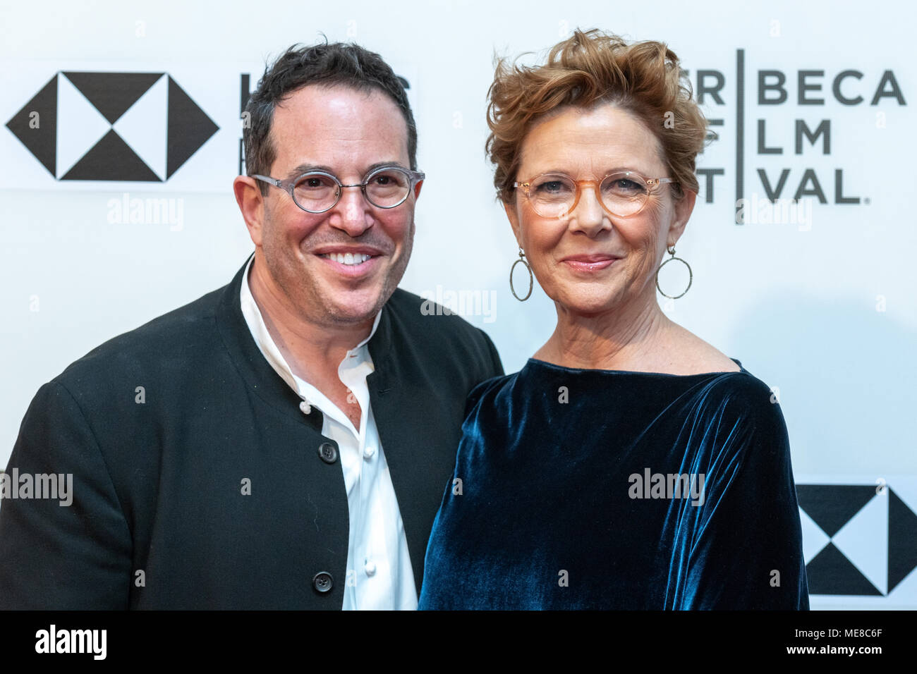 New York, USA, 21 April 2018. Actor Annette Bening and Director Michael Mayer attend the premiere of 'The Seagull' at the 2018 Tribeca Film Festival in New York city.  Photo by Enrique Shore /Alamy Live News Stock Photo