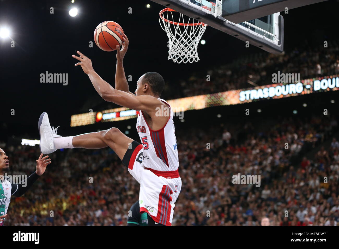 Darion Atkins in action during the 'French Cup' match between SIG  Strasbourg and Boulazac Basket Dordogne. Final Score (SIG Strasbourg 82 -  62 Boulazac Basket Dordogne Stock Photo - Alamy