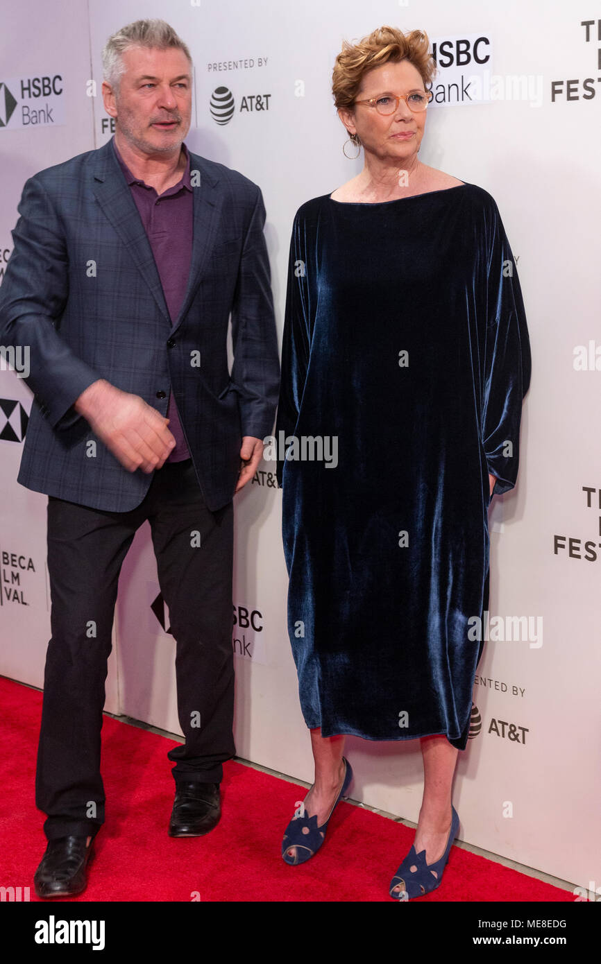 New York, USA,  April 21, 2018: Alec Baldwin and Annette Bening attend premiere of Seagull at Tribeca Film Festival at BMCC Credit: lev radin/Alamy Live News Stock Photo