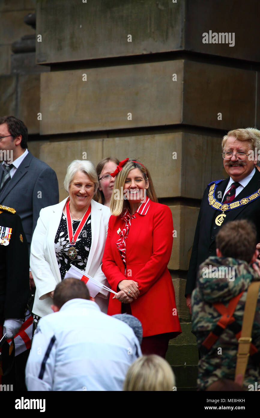 Morley Leeds UK 22nd April 2018 The Annual St George s Day Parade morley-leeds-uk-22nd-april-2018-the-annual-st-george-s-day-parade