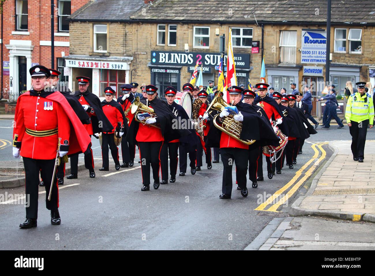 Morley, Leeds, UK 22nd April 2018. The annual St day parade