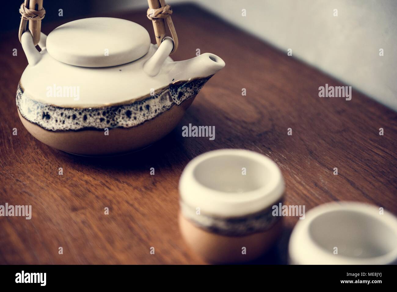 Japanese culture tea pot set Stock Photo