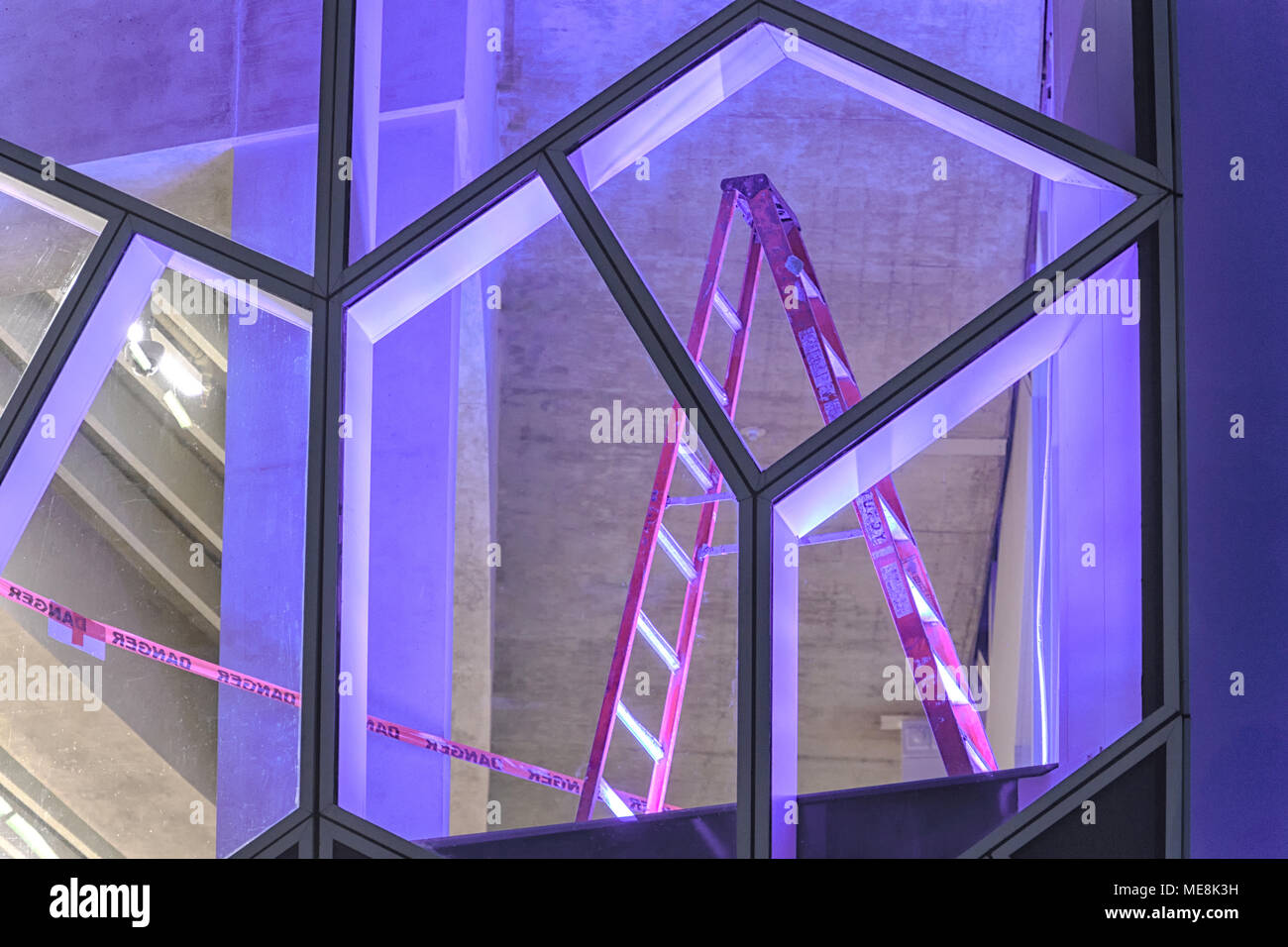 Step ladder at the new Calgary Public Library during the construction